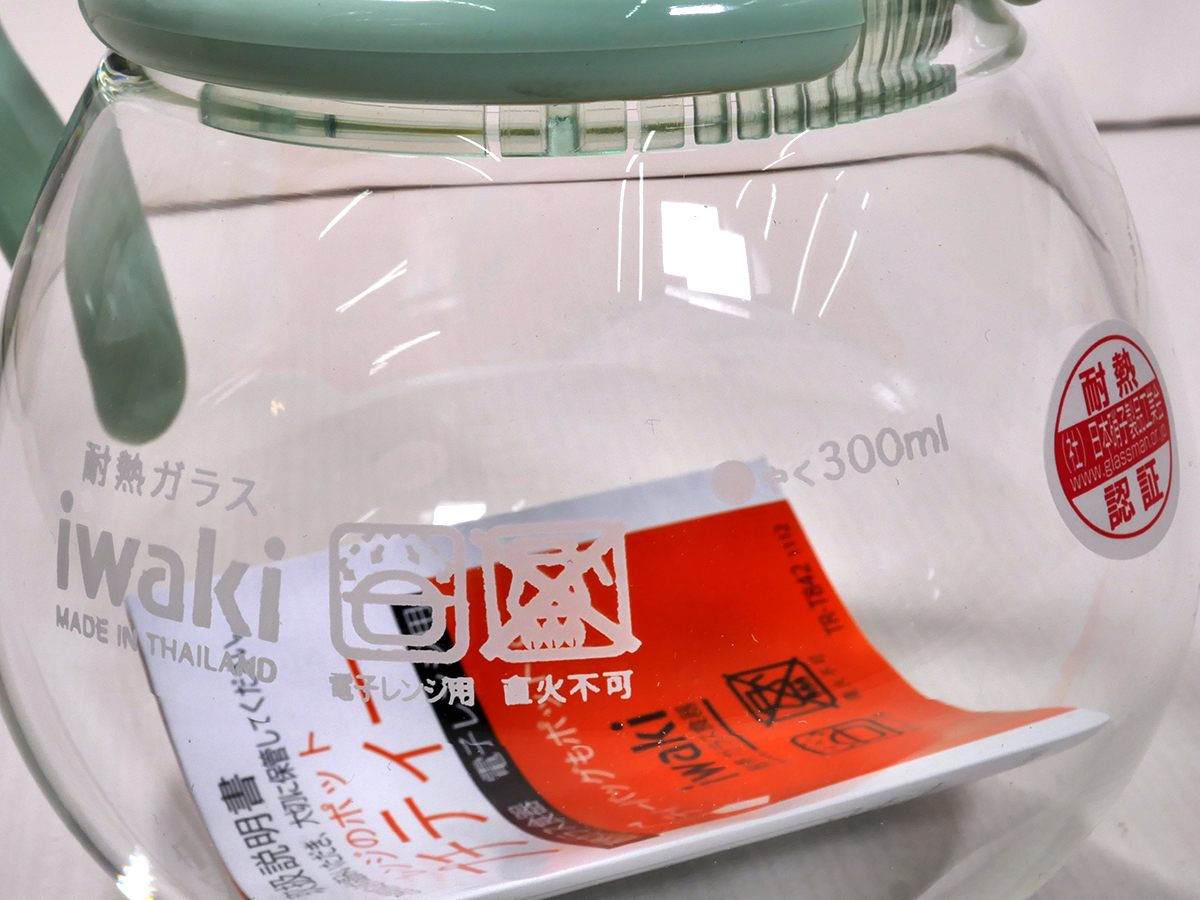【未使用】iwaki レンジのポット・プチティー KT842-G 400ml（グリーン）①_画像3