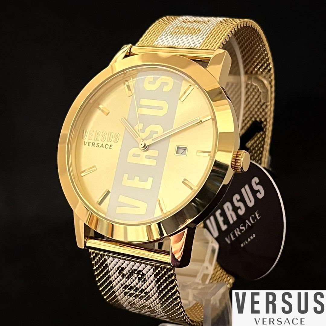 【激レア】Versus Versace/ベルサス ベルサーチ/メンズ腕時計/男性用/ヴェルサス ヴェルサーチ/お洒落/ ゴールド色/プレゼントに/希少/高級の画像2