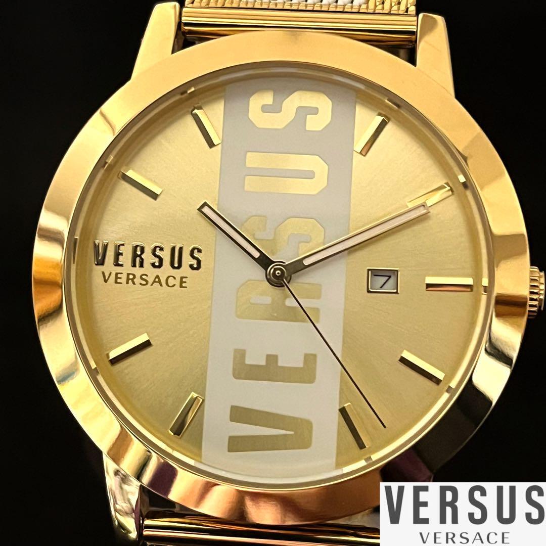 【激レア】Versus Versace/ベルサス ベルサーチ/メンズ腕時計/男性用/ヴェルサス ヴェルサーチ/お洒落/ ゴールド色/プレゼントに/希少/高級の画像3