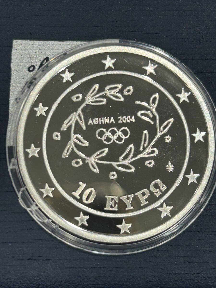 ATHENSアテネ五輪2004 プルーフ銀貨 10ユーロ銀貨2枚 オリジナルケース付きの画像9