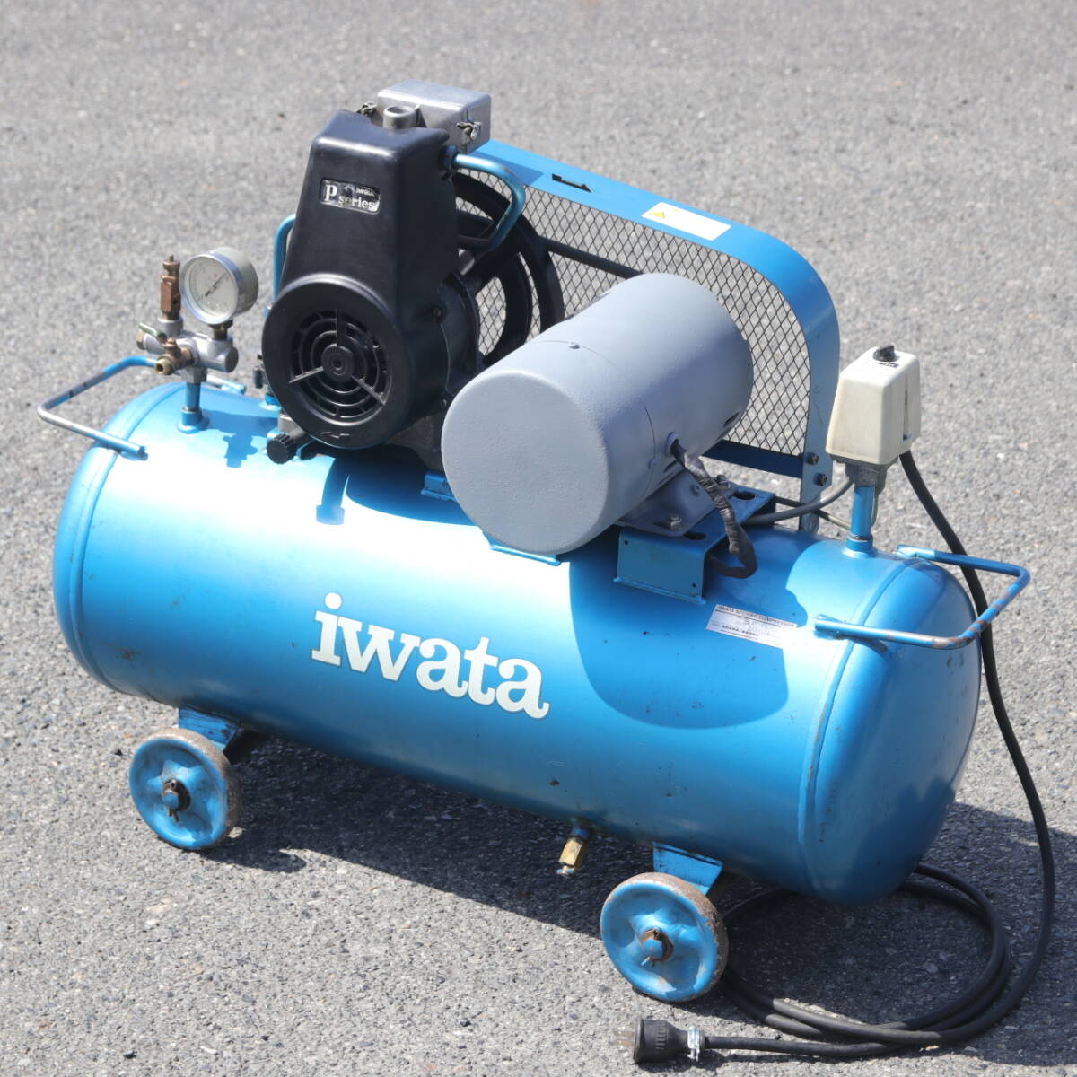 岩田 iwata コンプレッサー CS-150P 100V 0.75kw 一馬力 タンク60L 中古品