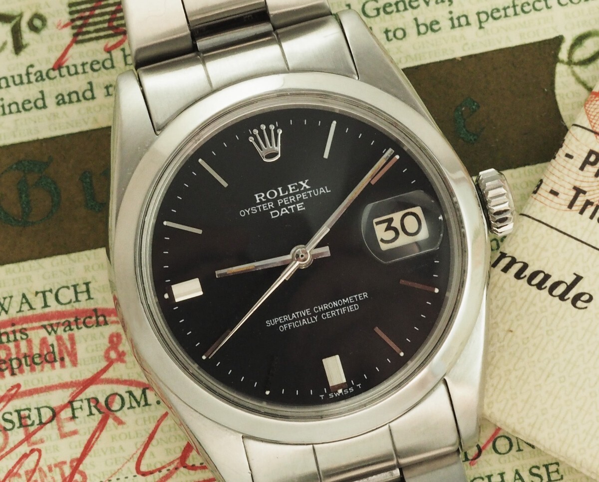 ギャラ&証明書 ROLEX 1500 DATE 1965年製 ヴィンテージ ロレックス 自動巻き Cal.1560 ギャランティ クロノメーター証明書 メンズ 腕時計の画像1