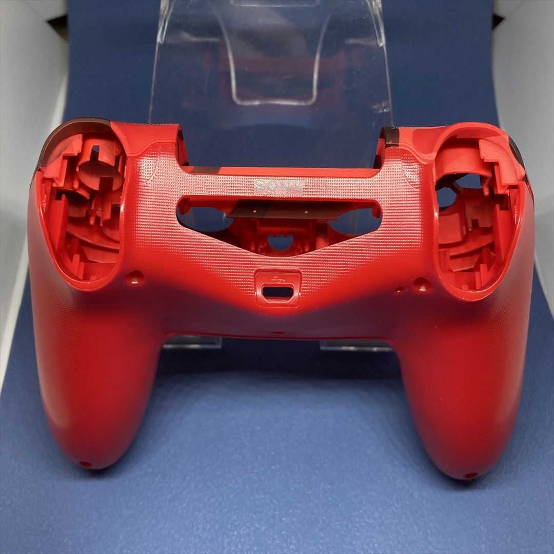 PS4コントローラー カスタムパーツ 海外互換製シェル　カモフラージュレッド　ジャンク修理