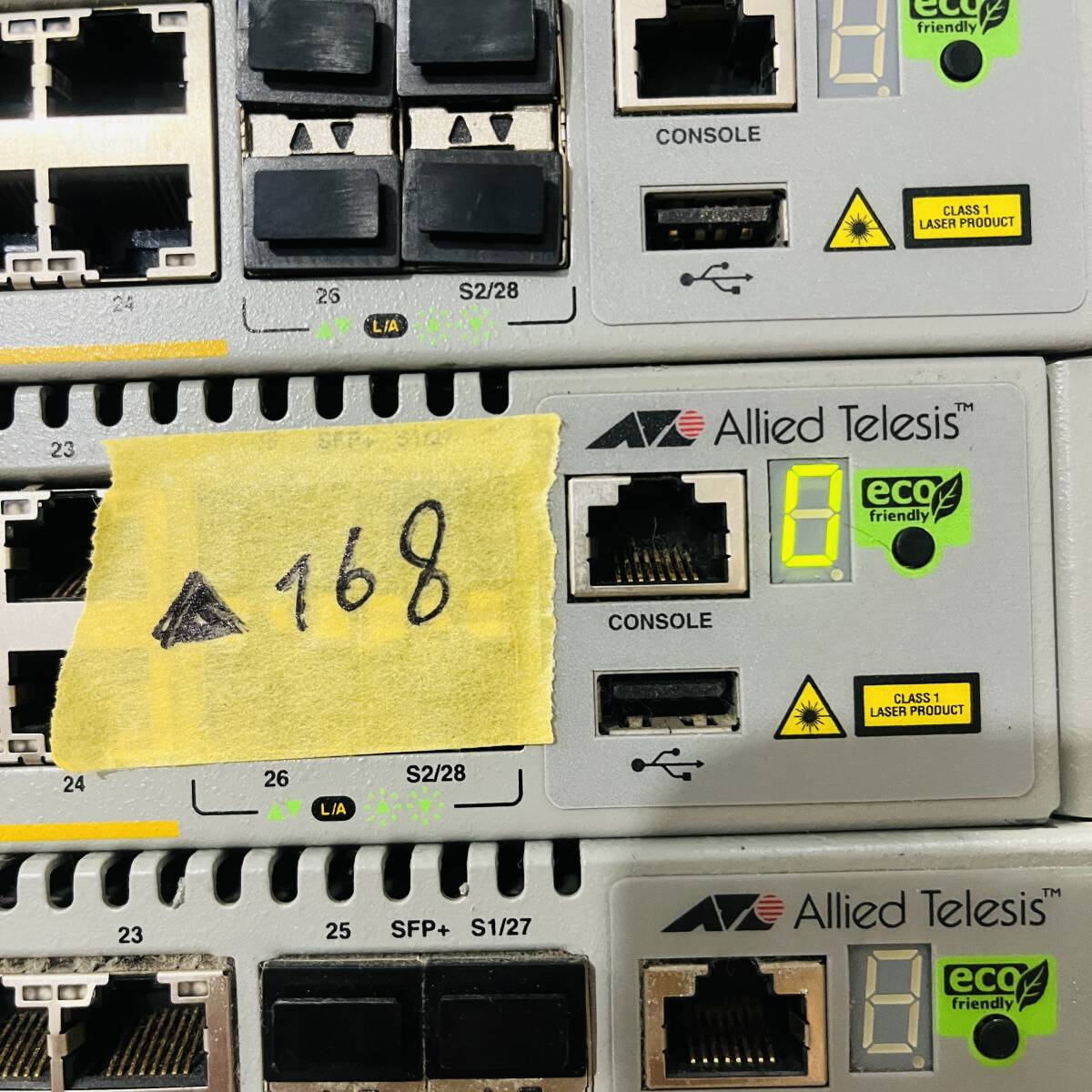 ▲168【通電OK】Allied Telesis AT-x510-28GTX CentreCOM ギガビット インテリジェント スタッカブルスイッチ switch アライドテレシス_画像1