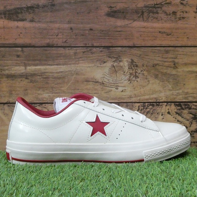 CONVERSE ONE STAR コンバース ワンスター レザー ホワイト/レッド 1C1257 US7.5 26.0cm 未使用の画像3