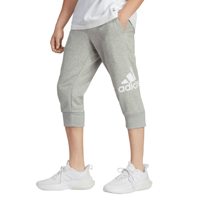 【新品】Lサイズ adidas アディダス エッセンシャルズ スウェットパンツ 3/4パンツ 7分丈 HA4351 ミディアムグレーヘザー メンズ_画像1