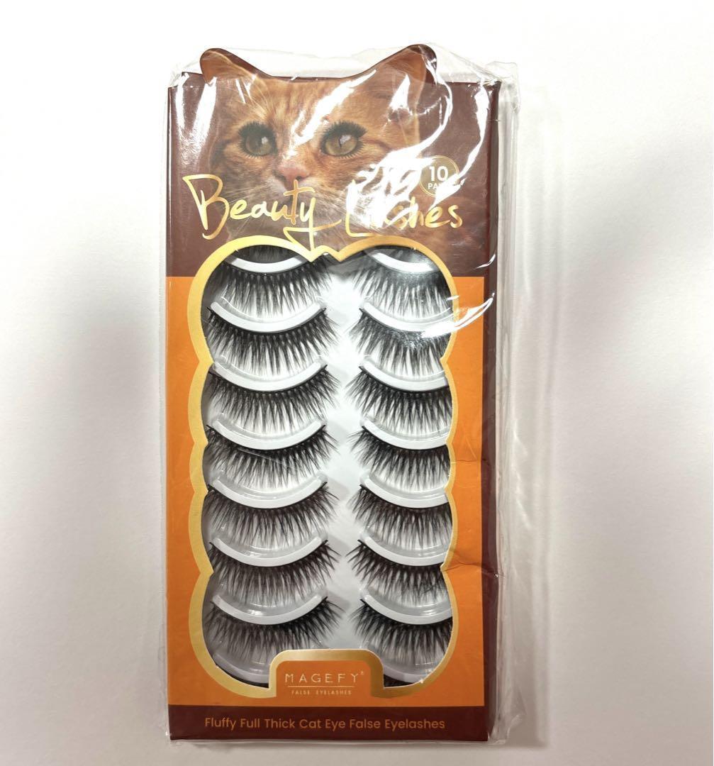 MAGEFY 3D mink false eyelashes 10 pair black make-up Korea new goods 