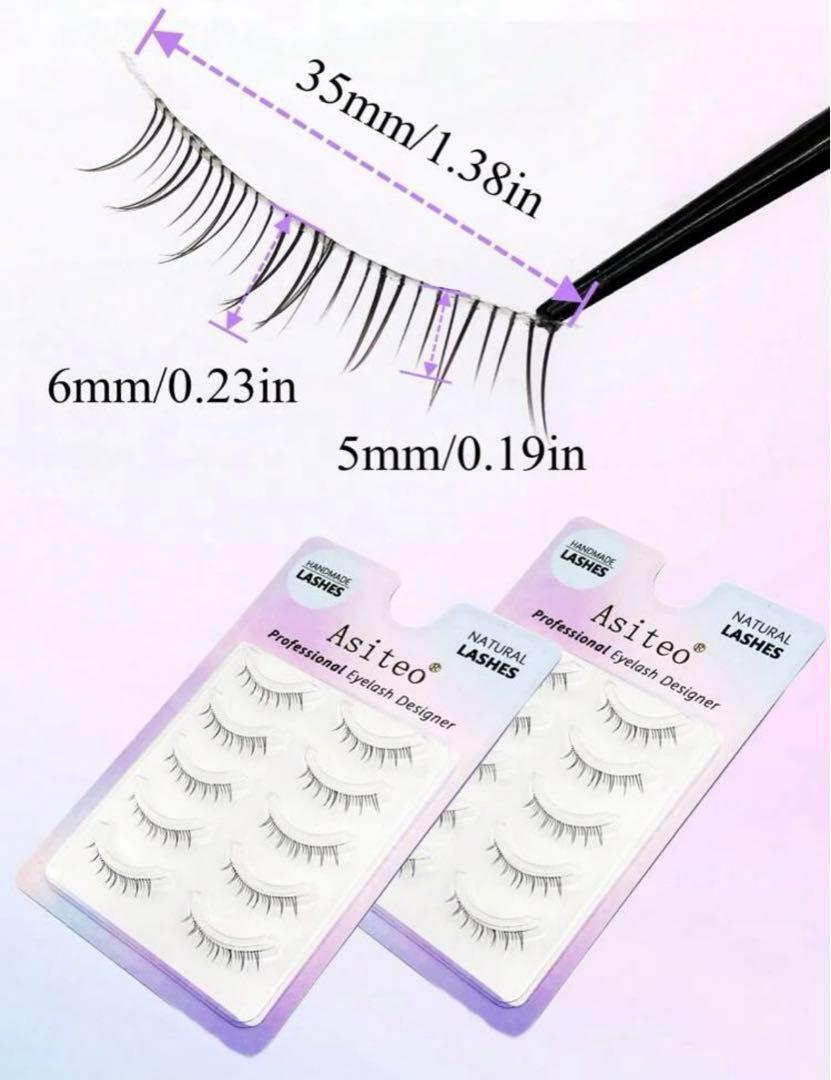 wi Spee natural under false eyelashes eyelashes extensions V character type attaching . black 