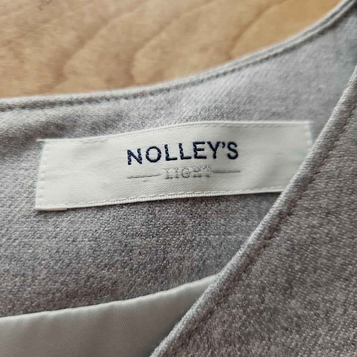 ☆NOLLEY'S☆グレーウエストベルトワンピース☆美ライン美品☆