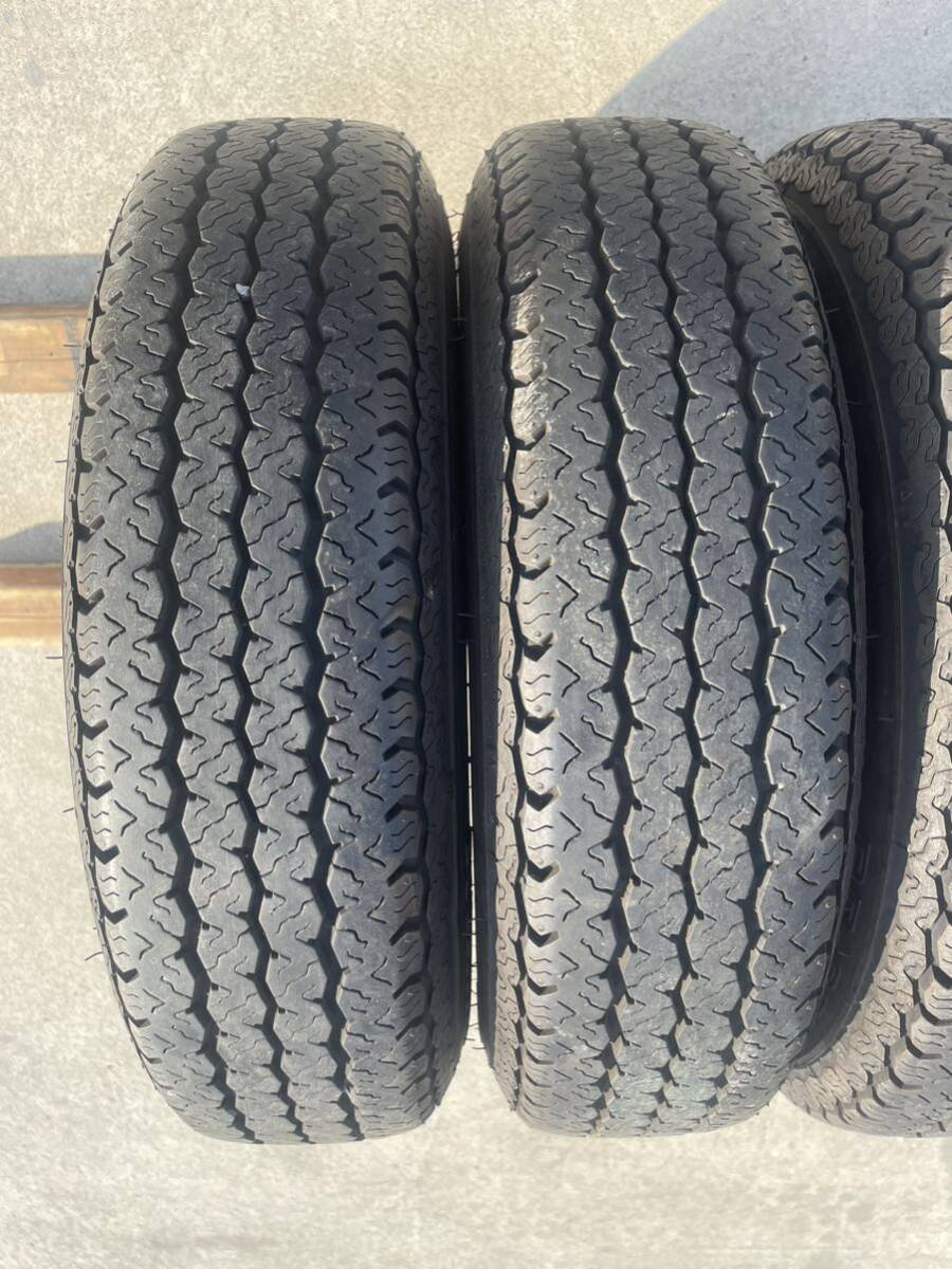 145/80R12 80/78N LT ブリヂストン RD-605 STEEL 9分山2021年スチルホイールセットの画像9