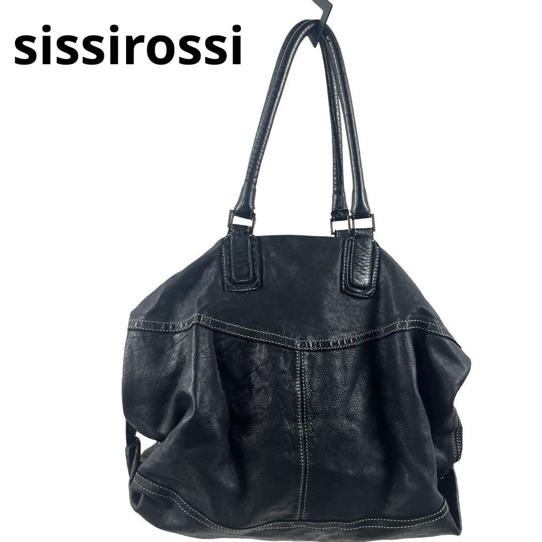 sissi rossi シッシロッシ レザー トートバッグ イタリア製 ブラックの画像1