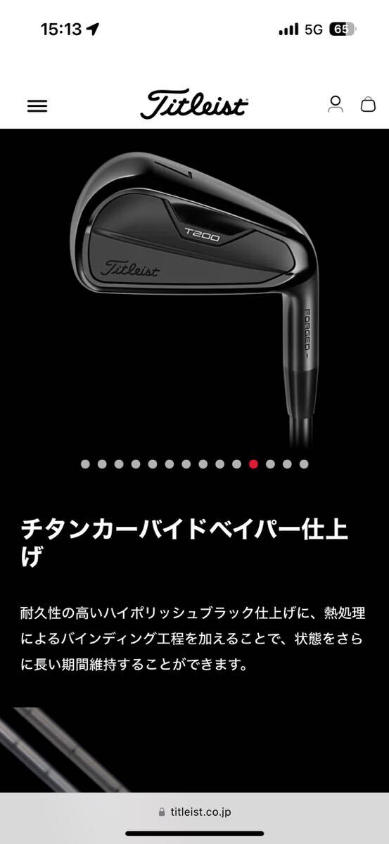 Titleist T200 Black Iron Set Titleist Specification Limited Black N.S.Pro T105