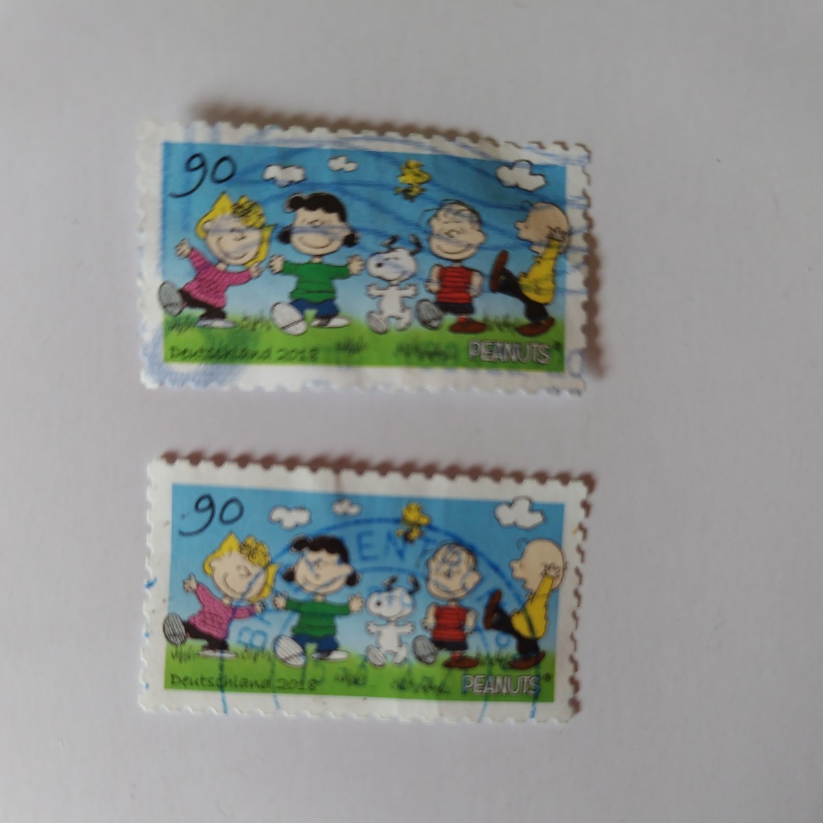 スヌーピー　外国製使用済みポストカード＆使用済みドイツ切手セット　SNOOPY　PEANUTS_画像3