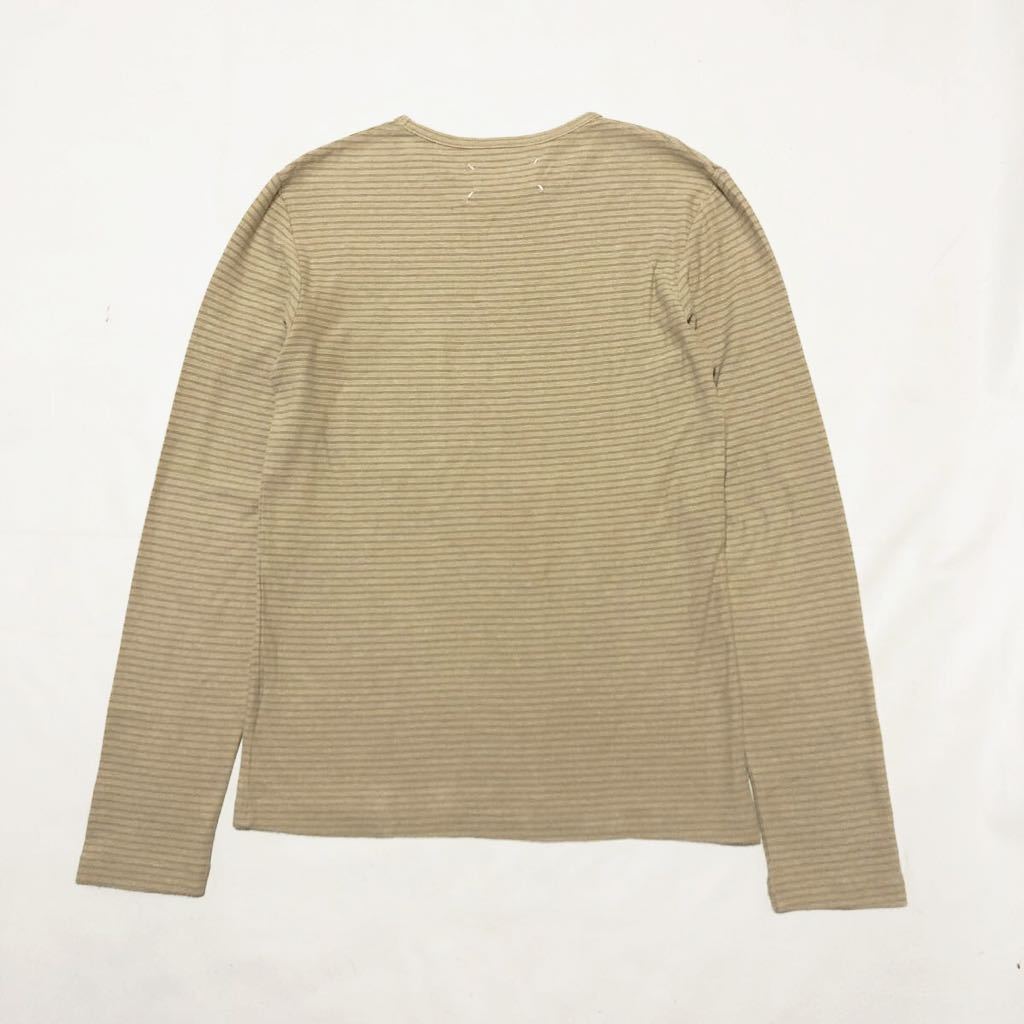 Martin Margiela/Ctew Neck Border L/S T-Shirt/14/Made in Italy/Beige/マルタン マルジェラ/ボーダー/長袖ロンT/48/胸ポケ/ここのえの画像5