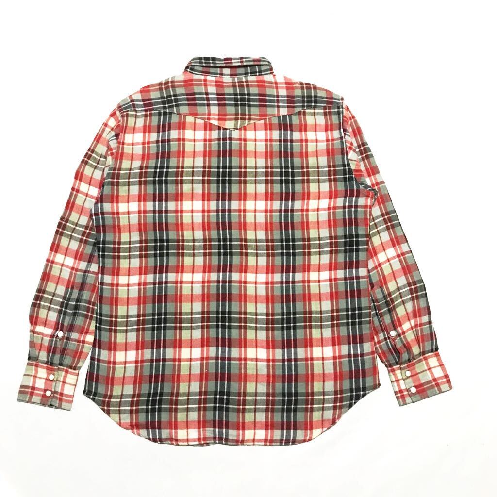 CAMCO/L/S Flannel Western Shirt/Large/Red×Black/Cotton 100%/カムコ/長袖ネルウエスタンシャツ/レッド×ブラック/コットン/チェック柄_画像5