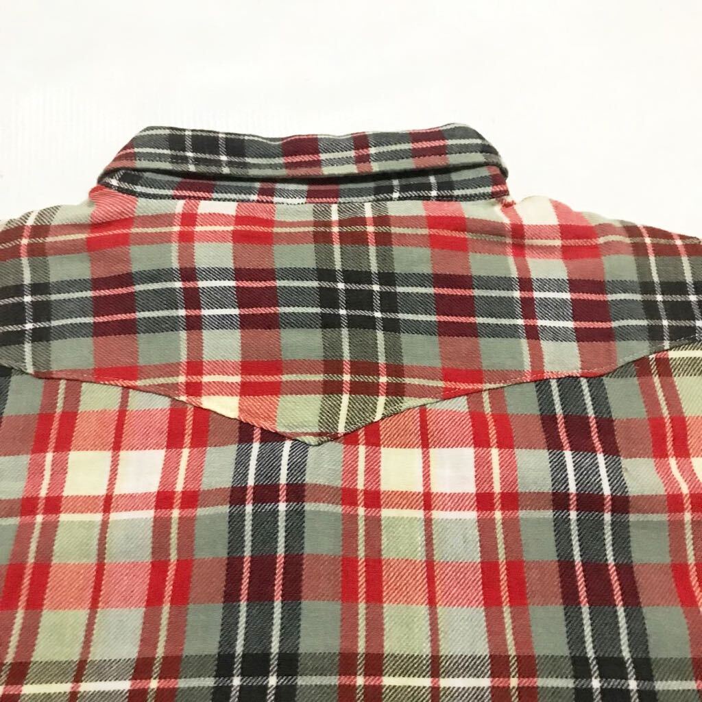 CAMCO/L/S Flannel Western Shirt/Large/Red×Black/Cotton 100%/カムコ/長袖ネルウエスタンシャツ/レッド×ブラック/コットン/チェック柄_画像7