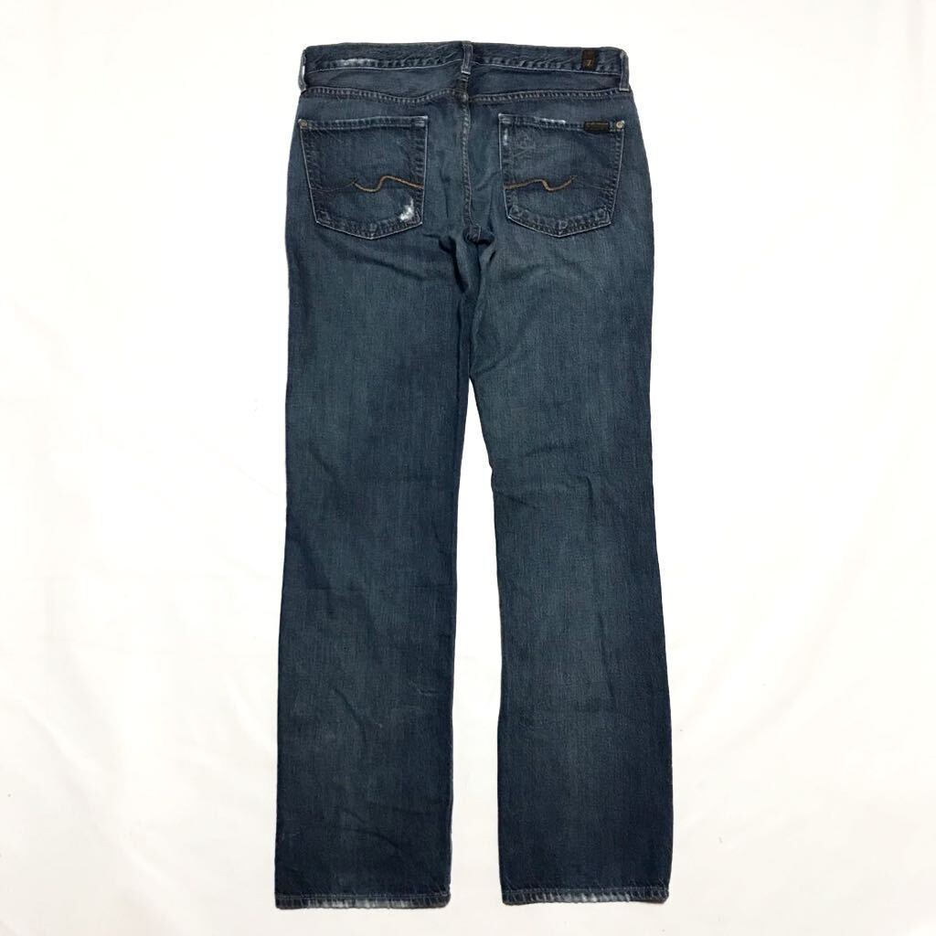 7 For All Mankind/Made in USA/Slimmy/Straight Jeans/W34/セブンフォーオールマンカインド/スライミー/デニムパンツ/ダメージ/スキニーの画像5