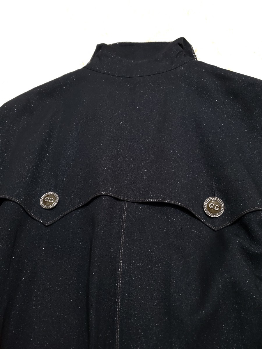 【極美品】ディオール　ロングコート　シルク混　総ラメ　ベルト　ロゴボタン　高級品