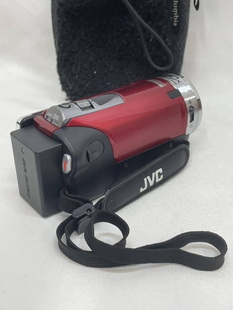 KT0308 JVC/ビクター Everio エブリオ GZ-HM155-R フルHD デジタルビデオカメラ レッド 動作品_画像3