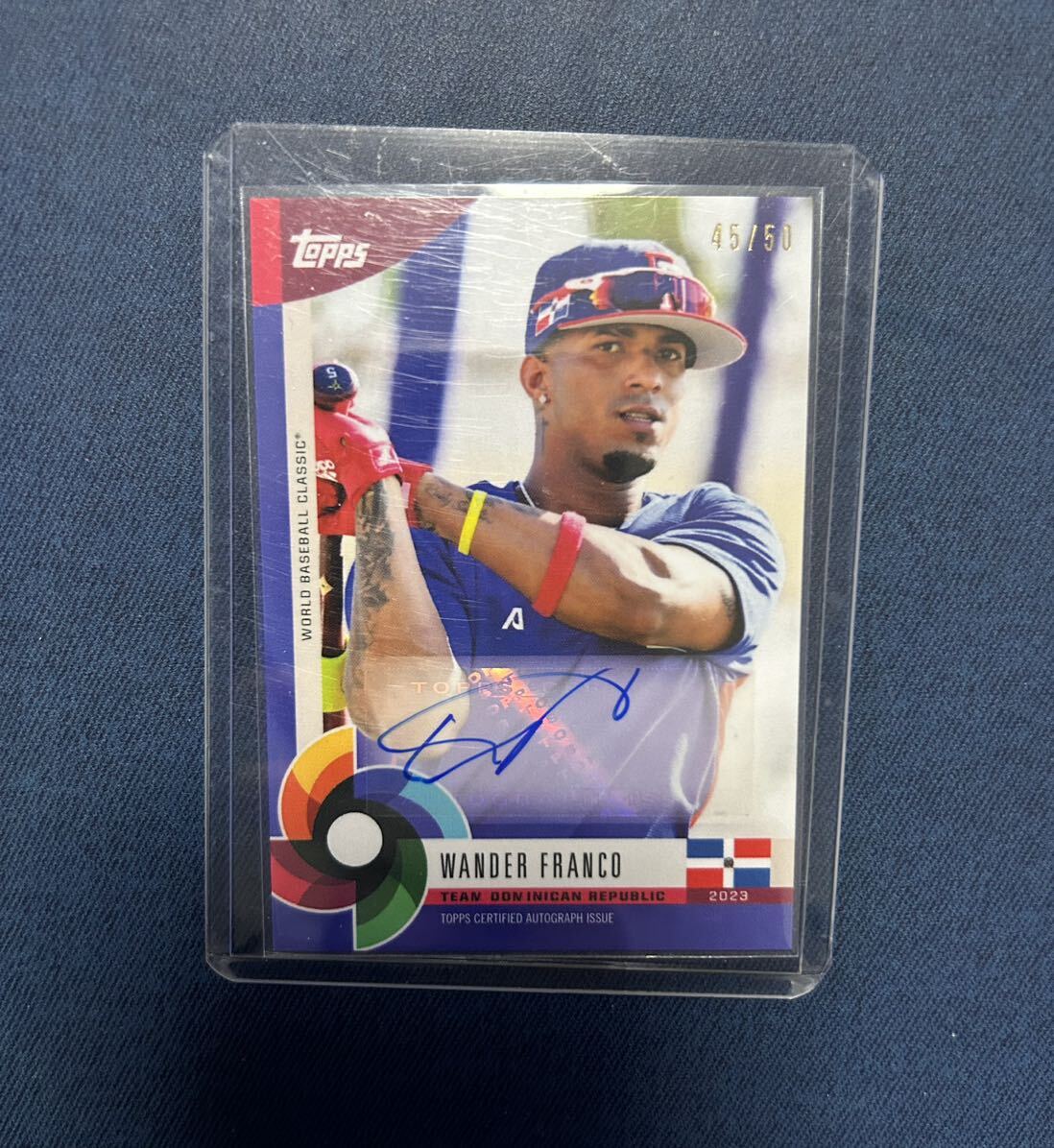 2023 Topps WBC Global Stars Wander Franco Blue Auto ワンダー・フランコ 直筆サインカード 50枚限定 ドミニカ共和国代表 レイズ rays_画像1