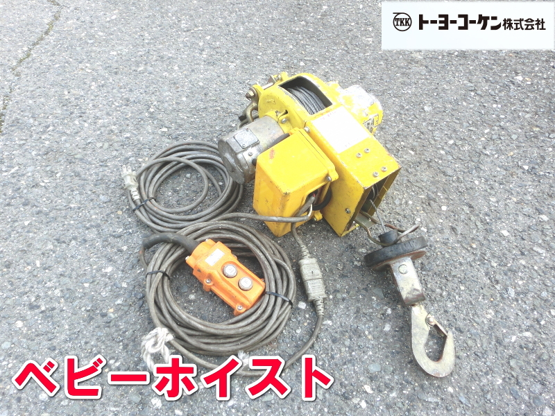 トーヨーコーケン【激安】ベビーホイスト 小型 ウインチ ホイスト 60kg 揚程20m 100V 吊り下げ式 巻き上げ機 吊下げ式 巻上機 BH-N300 1810