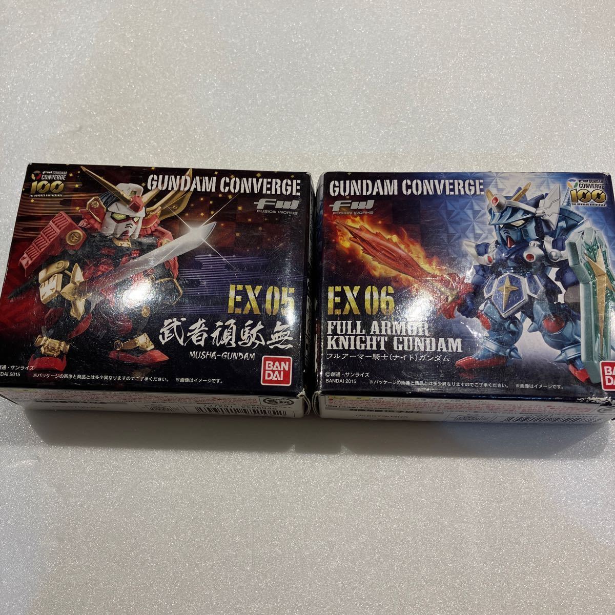 新品【FW GUNDAM CONVERGE EX06 フルアーマー騎士ガンダム(三種の神器)、EX05 武者頑駄無 セット】コンバージ フィギュアの画像1