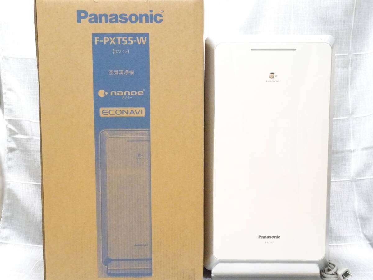 パナソニック空気清浄機F‐PXT55-W(ホワイト) ナノイー搭載 25畳まで対応 USED panasonic nanoe_画像1