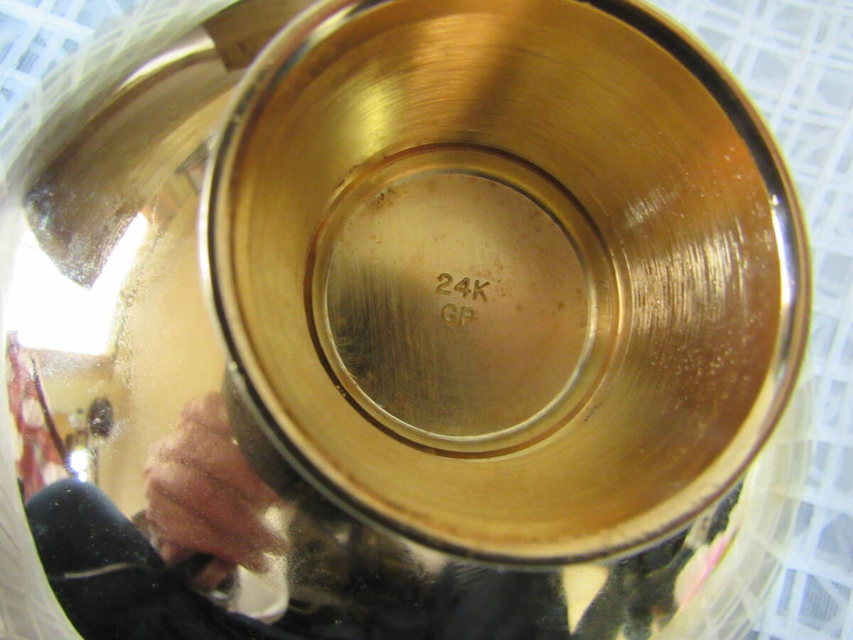西郷隆盛没後百年記念　 西郷南洲百年祭記念　金杯　盃　２４KGP　径約１２cm　重さ約２５０ｇ_画像6