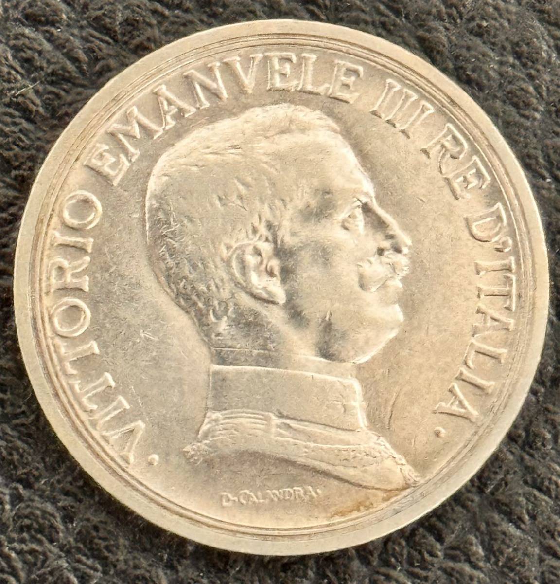 イタリア銀貨　1916 2リレ 古銭 ビットーリオエマヌエレ3世　クアドリガ_画像1