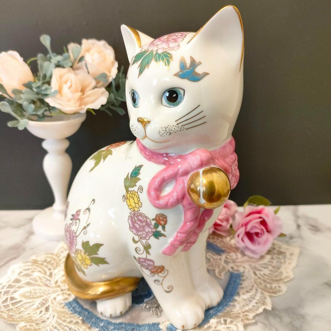 フランクリンミント フィギュリン 猫 陶器 Cat 置物 美品 花 陶器 置物 花 王室の子猫 日本製 ハンドペイント レア アンティーク 廃盤 希少_画像8