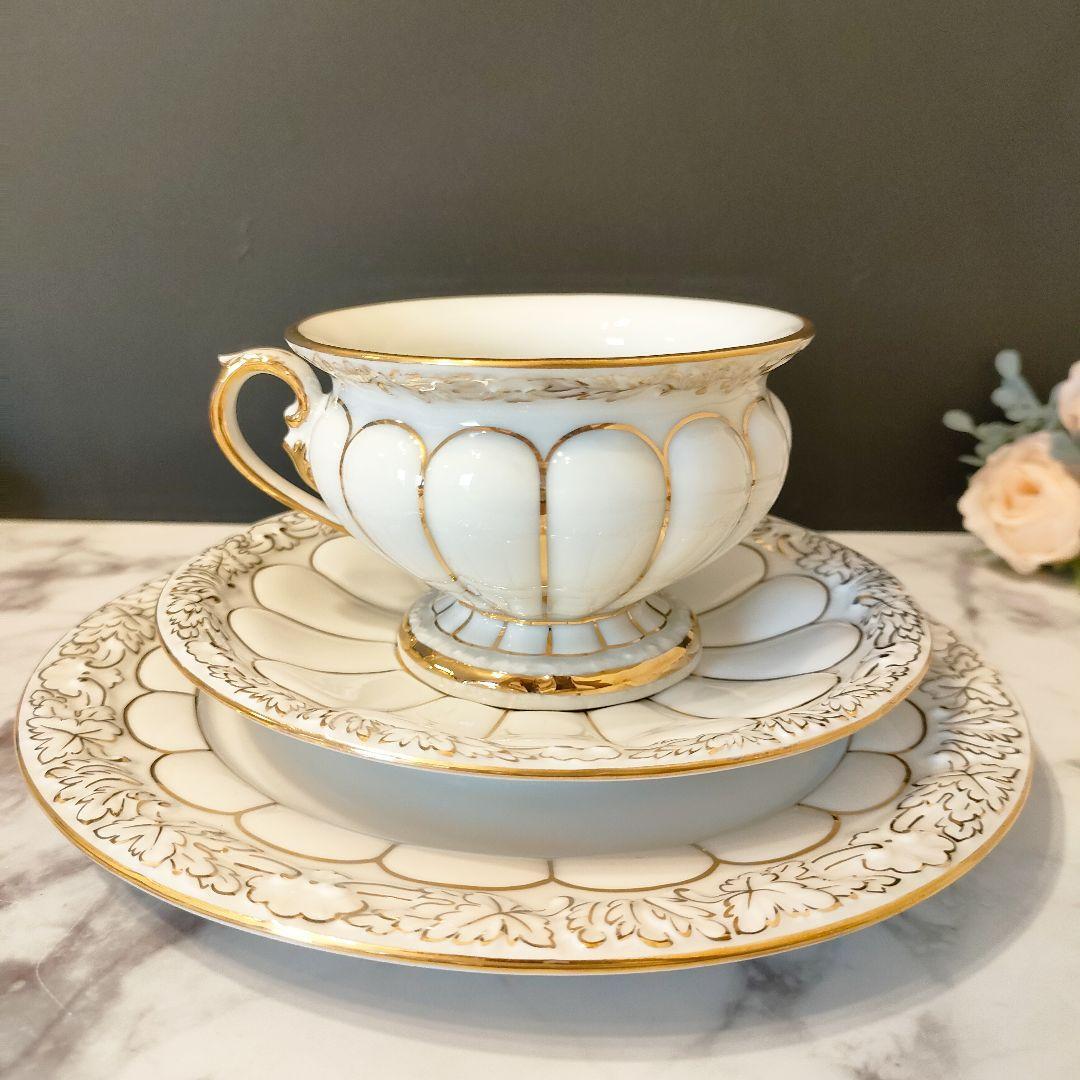 【35％OFF】 美品 MEISSEN マイセン 高級ライン Xフォーム トリオ カップ マイセン