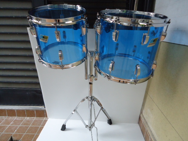 最終出品◆◆超レア貴重Ludwig◆◆ラディック・ブルービスタ１０＆１２インチタム・オプティマウントシステム仕様＆タムスタンド一式◆_ブルービスタ１０・１２タム＆スタンド一式