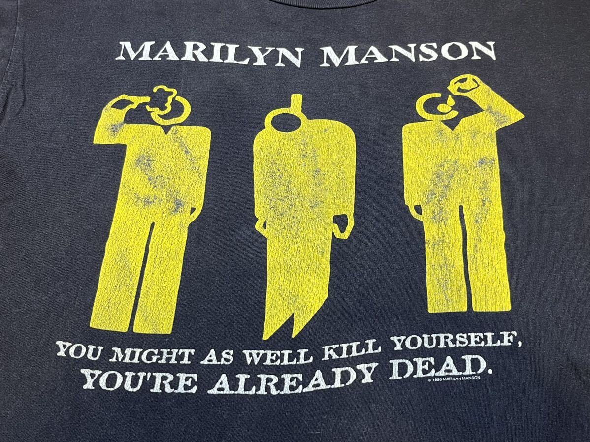 96年 MARILYN MANSON ビンテージ Tシャツ XL 黒 マリリン マンソン ロック ラップ ROCK RAP TEE FEAR OF GOD FOG フィアオブゴッド フォグの画像2