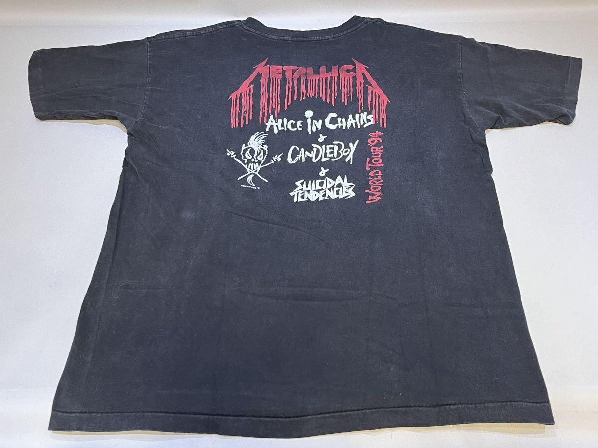 94年 メタリカ アリスインチェインズ キャンドルボックス スーサイダルテンデンシーズ ビンテージ ツアー Tシャツ XL 黒 当時物 METALLICA_画像6