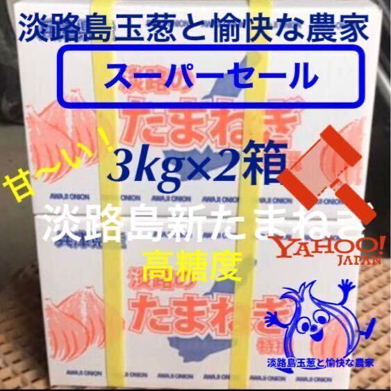 ＜スーパーセール＞淡路島産新玉ねぎ 3kg×2箱 高糖度 新たまねぎ 新玉葱 新タマネギ_画像1