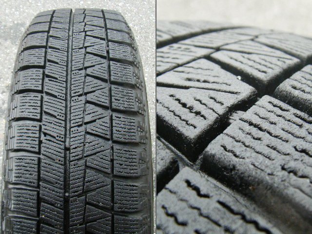 履きつぶしに! Exceeder アルミ 14×4.5J OFF43 PCD100-4H 155/65R14 BRIDGESTONE BLIZZAK REVOGZ スタッドレスタイヤ 4本セット P3642_画像8