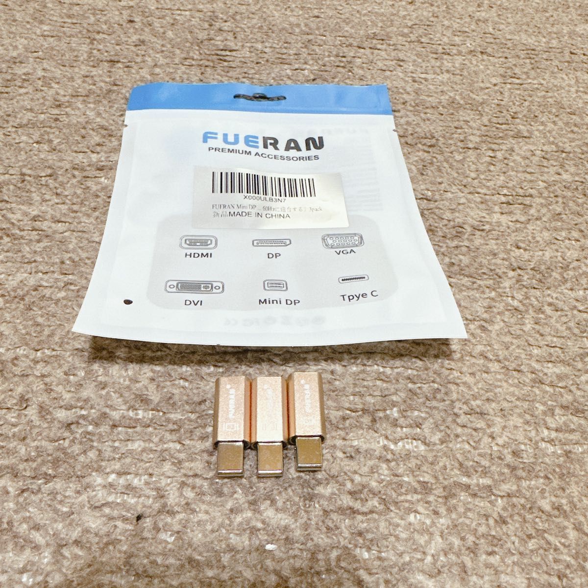 FUERAN Mini DP DisplayPort拡張表示標識データ 3個 変換アダプター ミニHDMI