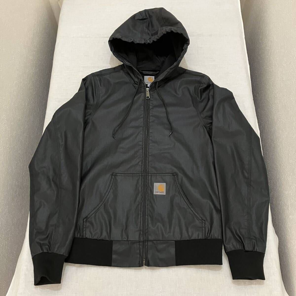 希少 レア 美品 carhartt オイルドジャケット ジップアップ パーカー フーディ ジップパーカー ジップ XS メンズ men's 長袖 上 zip_画像1