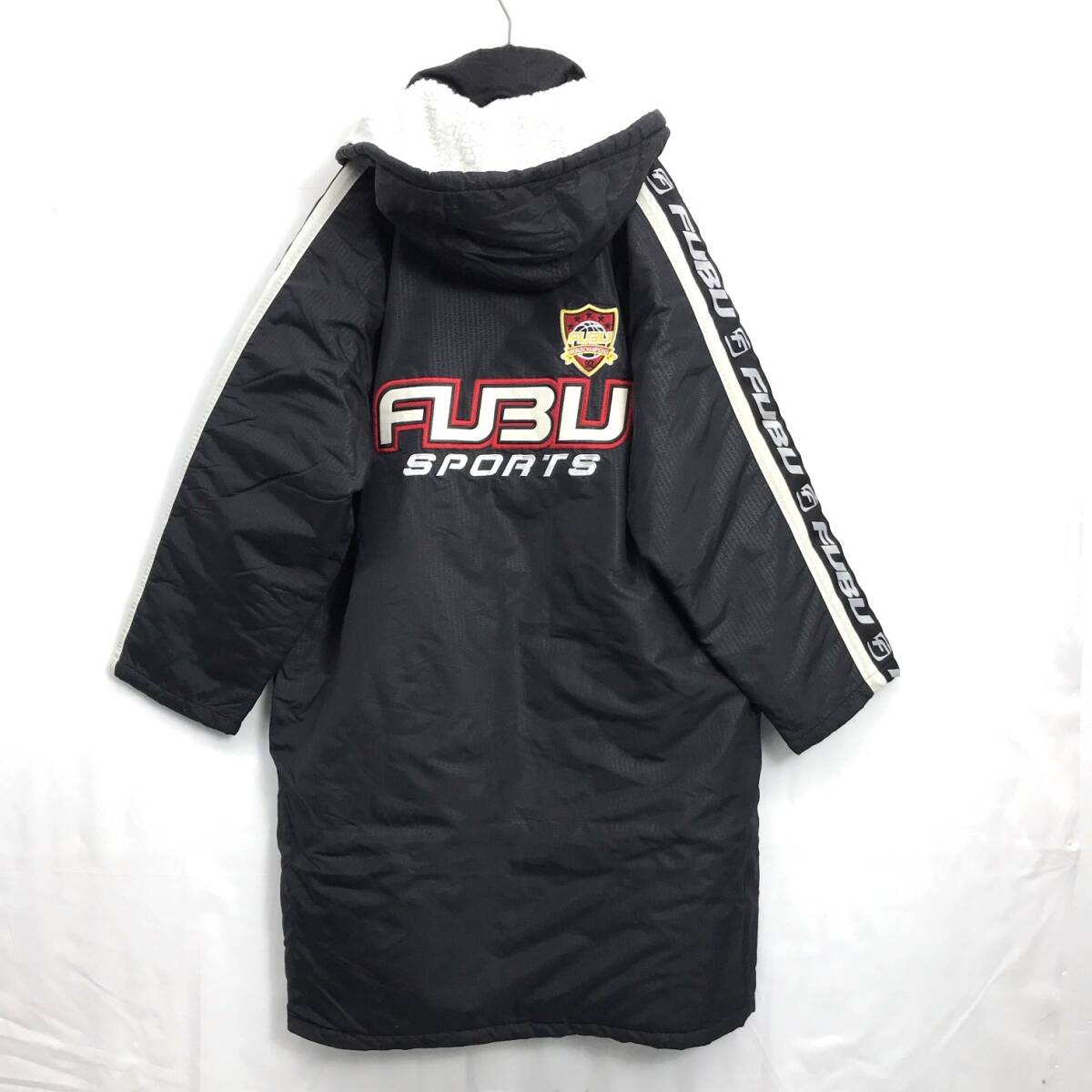 KZ7851★FUBU : 90's 裏ボアベンチコート★L★黒 フブ HIPHOP B-BOY_画像5