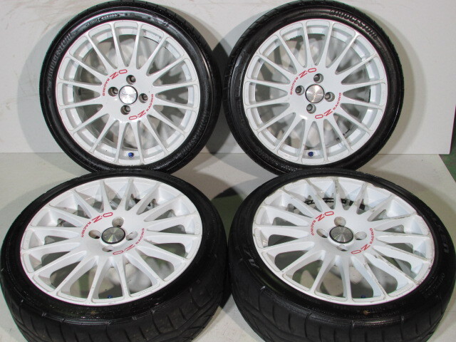 ☆OZツーリズモ■100-4H/17-7J/+40■215/40R17■POTENZA S007A&FALKEN AZENIS RT675K■アクア.ヤリス.ノート.ヴィッツ.フィット.カローラ等の画像1