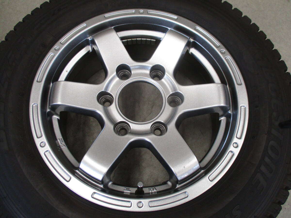 6J 15インチ PCD139.7 社外アルミホイール ブリヂストン ブリザック VL1 195/70R15 106/104L LT スタドレス 中古 4本セット_画像5