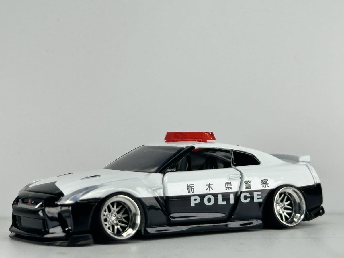 トミカ(改) 日産 スカイラインGT-R(R-35) パトロールカー　アルミ深リム_画像1