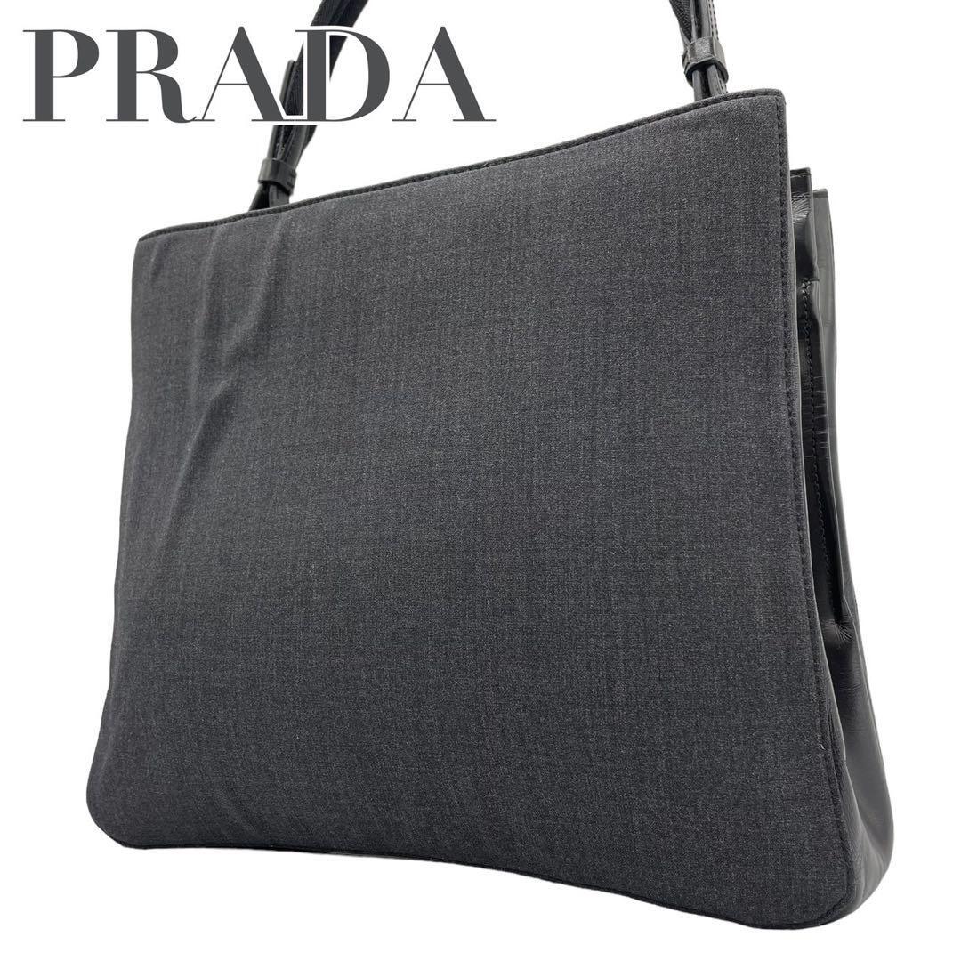 PRADA プラダ　ショルダーバッグ　グレー　キャンバス　ワンショルダーバッグ