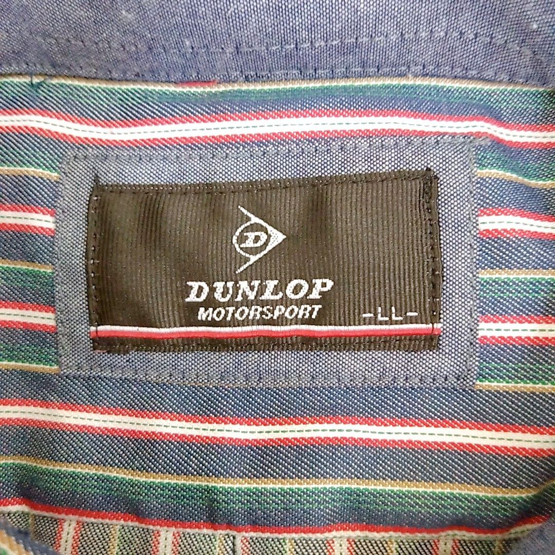 《DUNLOP》ダンロップ　メンズ　ボタンダウンシャツ　長袖　ストライプ　マルチカラー　LLサイズ　新品未使用品