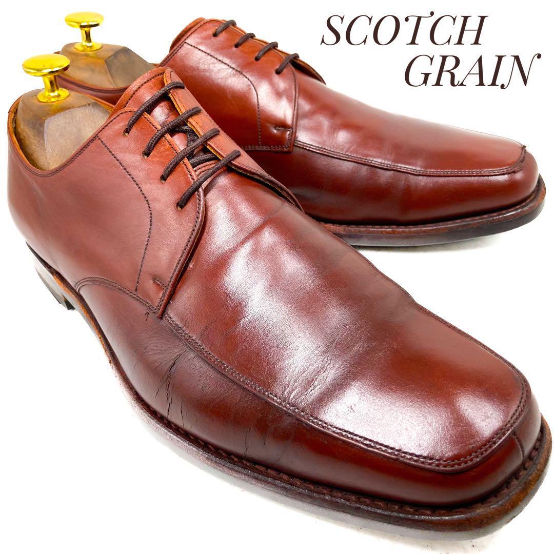 ☆即決・送料無料☆SCOTCH GRAIN スコッチグレイン Uチップ F-1738 茶 ブラウン 25.5cm 革靴 ビジネスシューズ 本革 本皮 メンズ