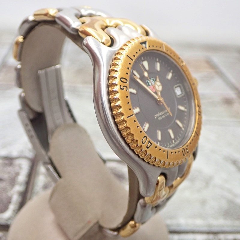タグホイヤー セル WG1120-K0 クォーツ プロフェッショナル 200m デイト 38mm メンズ 腕時計 稼動品 TAG HEUER 1円スタート_画像5