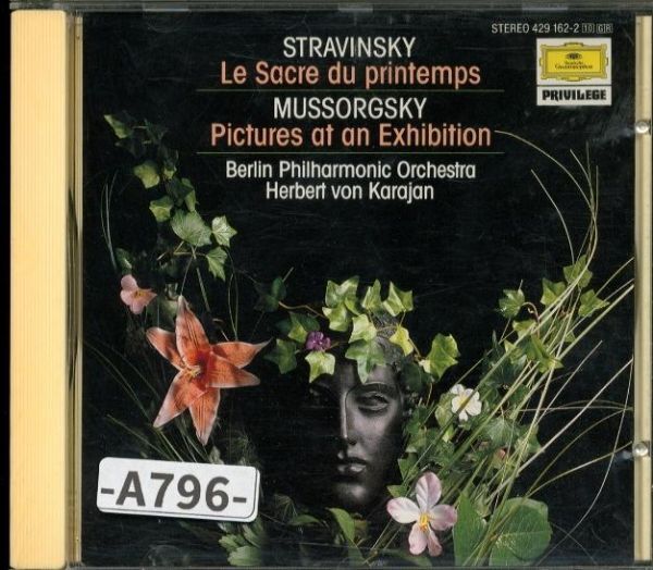 【DG】ストラヴィンスキー：春の祭典　ムソルグスキー：展覧会の絵　　カラヤン　ベルリン・フィルハーモニー管弦楽団　-A796-　CD_画像1