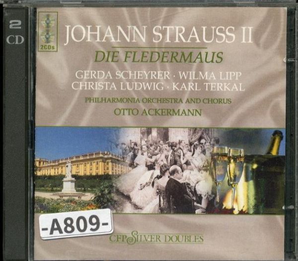 【EMI】ヨハン・シュトラウス2世：こうもり　　アッカーマン、フィルハーモニー管弦楽団　２枚組　-A809-　CD_画像1