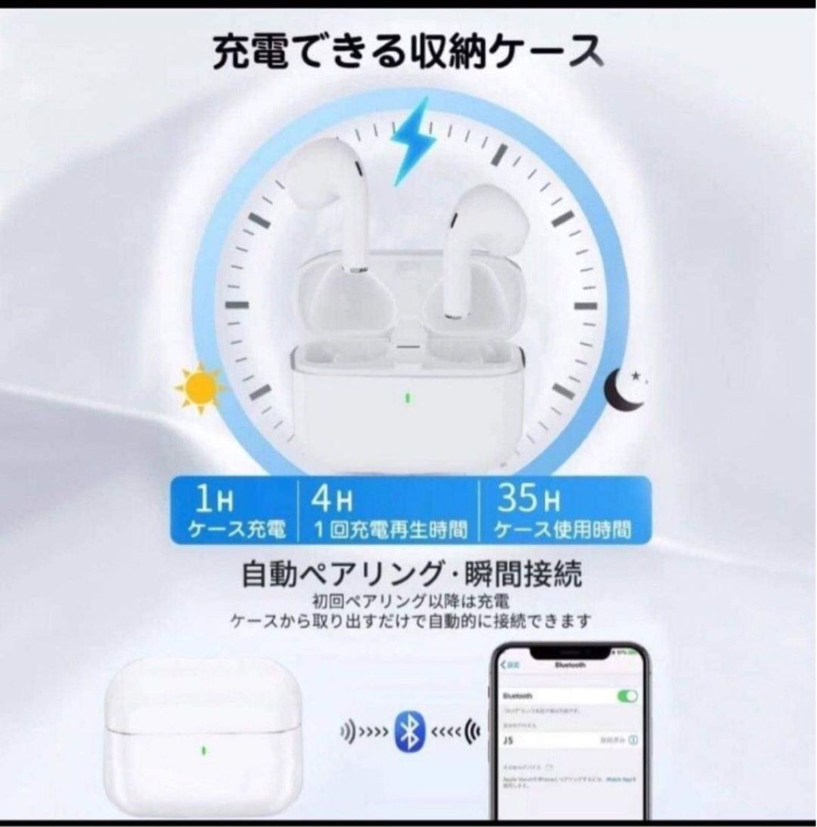 【2024最新型】AirPods 第3世代 互換品 イヤホン TWS 充電ケース付 Pro ワイヤレス　Bluetooth 高音質