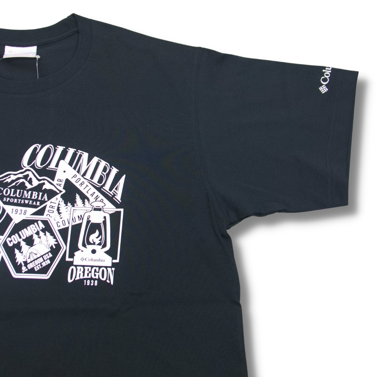 即決☆コロンビア キャンピング グラフィック 半袖Tシャツ BLK/XLサイズ 送料無料 ブラック 黒 UPF UVカット 紫外線対策